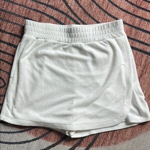 Women's Stradivarius White Terry Cloth Skort